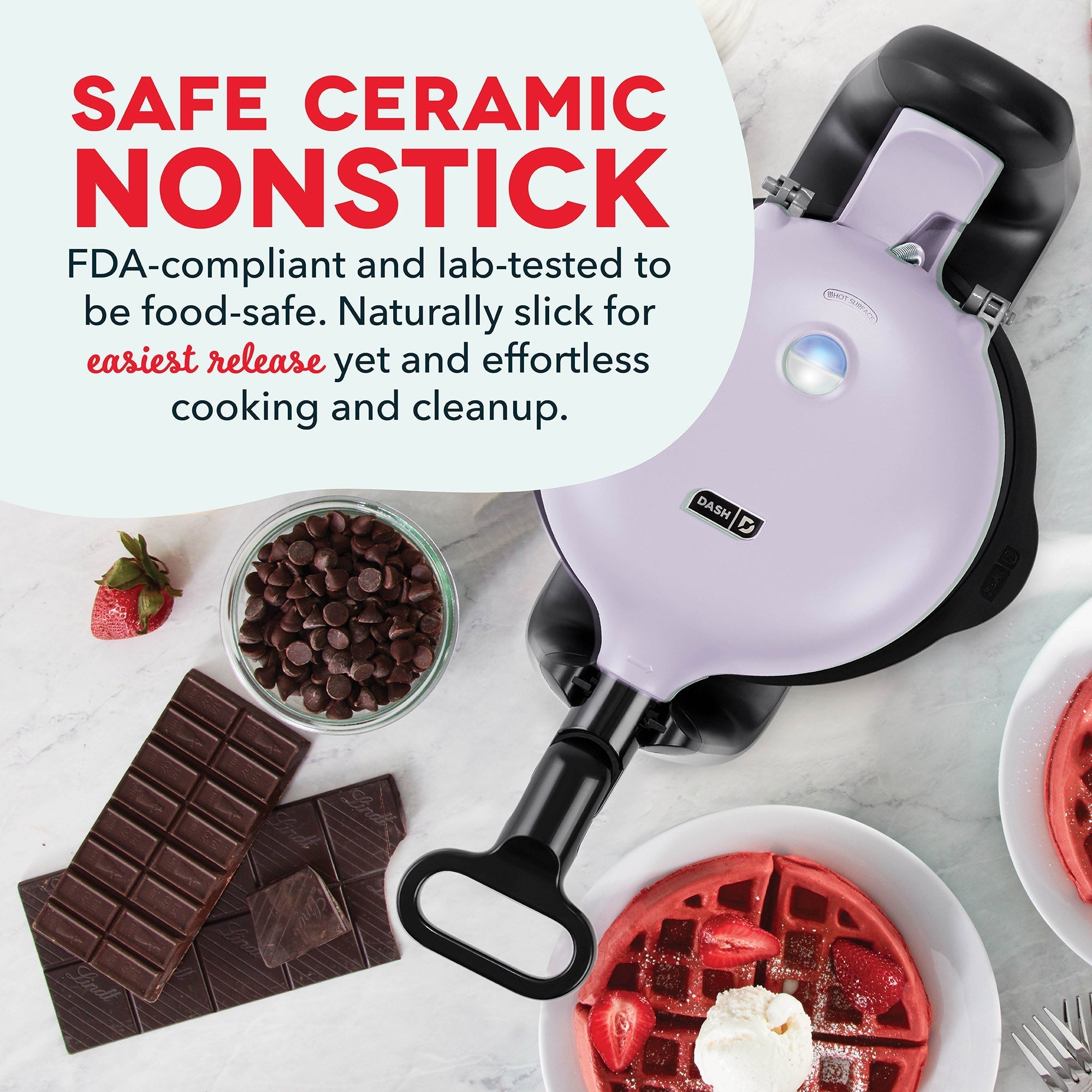 Ceramic Nonstick Flip Belgian Waffle Maker
