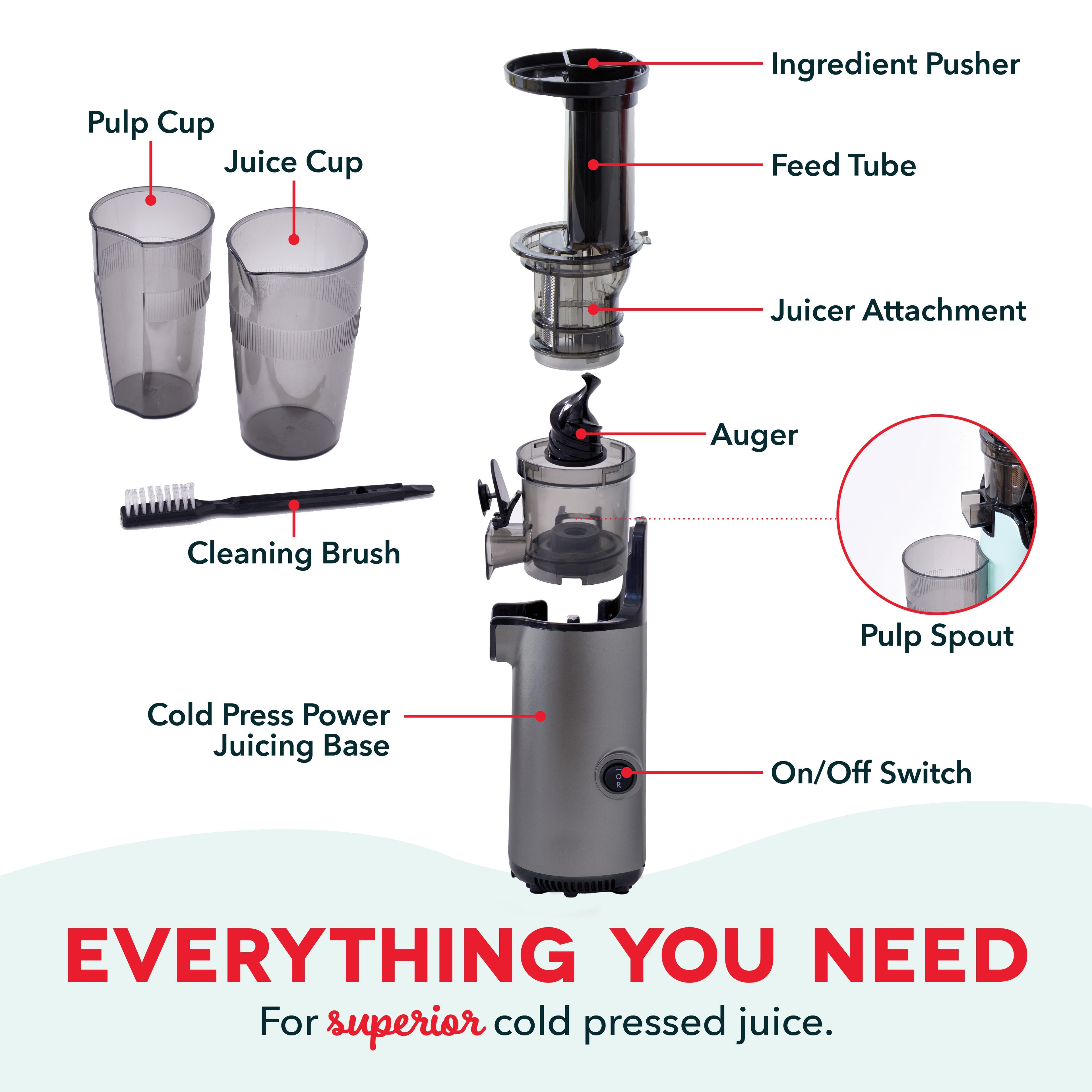 Compact Cold Press Power Juicer