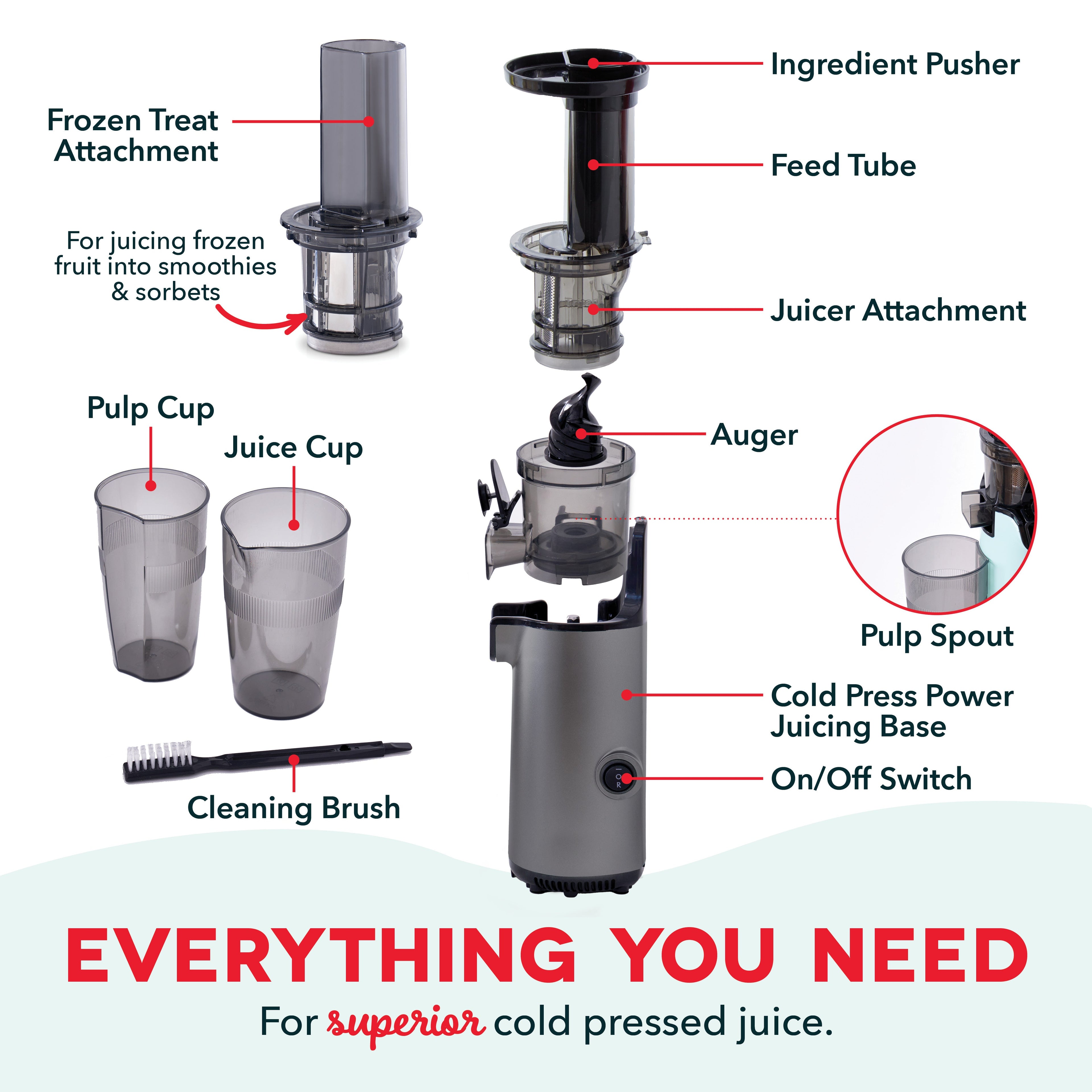 Compact Cold Press Power Juicer