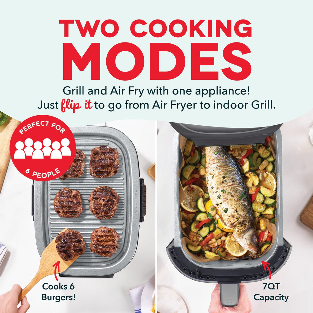 Flip & Fry™ Digital 2-in-1 Grill + Air Fryer