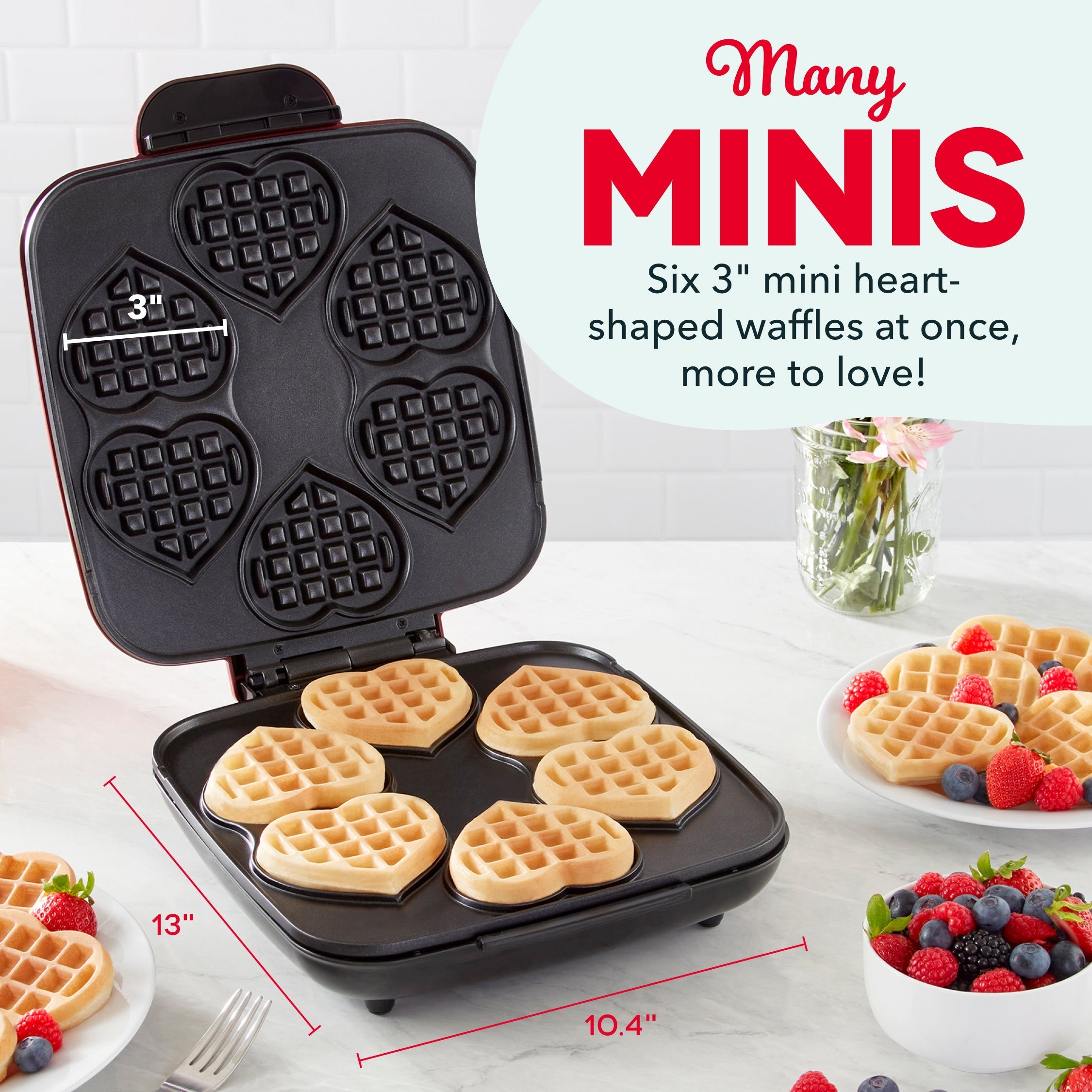 Multi Mini Heart Waffle Maker