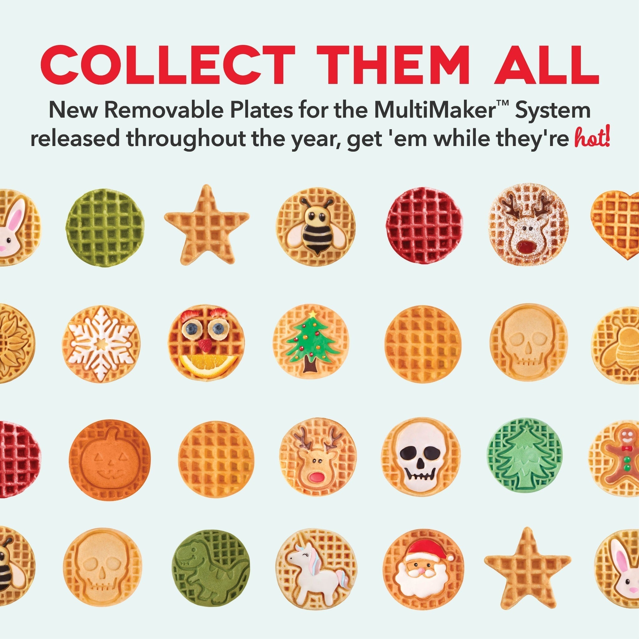 MultiMaker® Mini System with Removable Plates: Waffle & Griddle