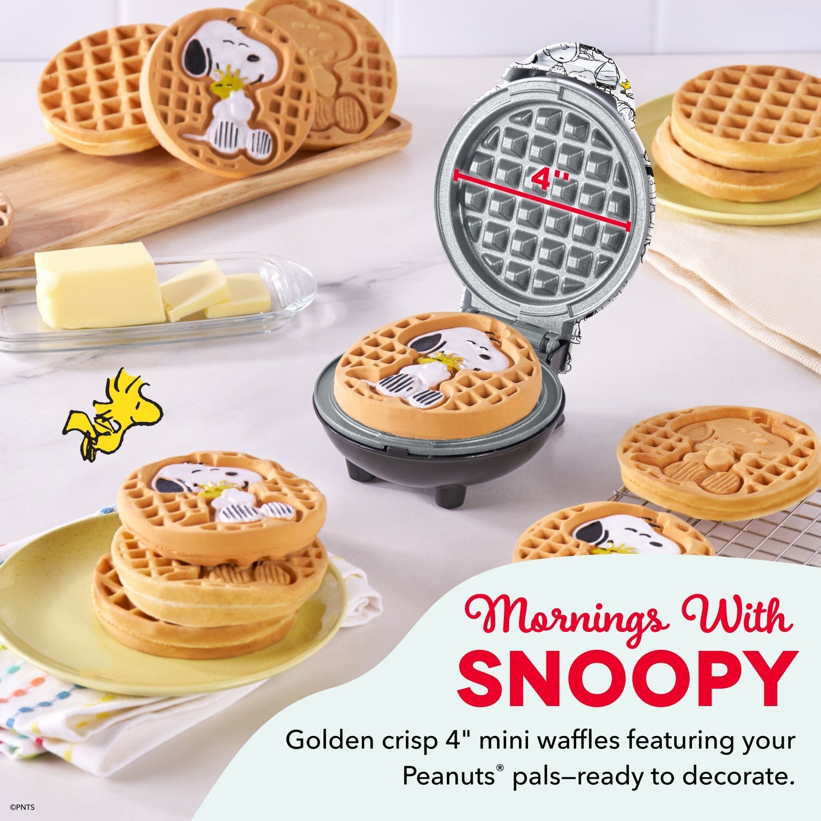 Peanuts® x Dash 75th Anniversary Mini Waffle Maker