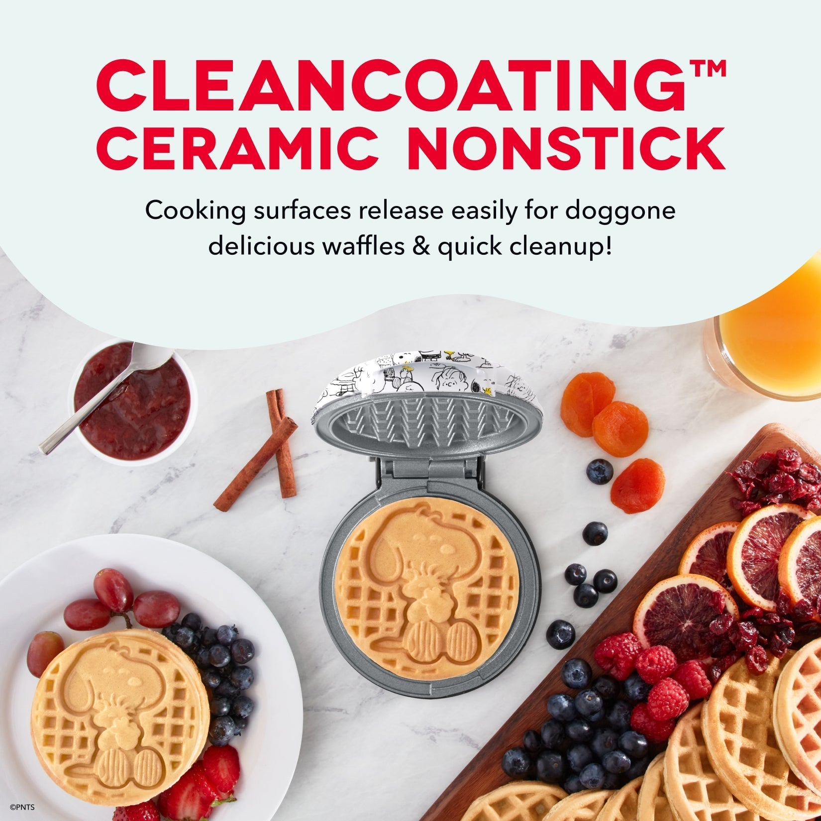 Peanuts® x Dash 75th Anniversary Mini Waffle Maker
