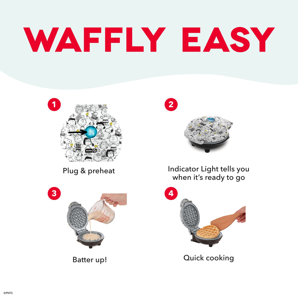 Peanuts® x Dash 75th Anniversary Mini Waffle Maker