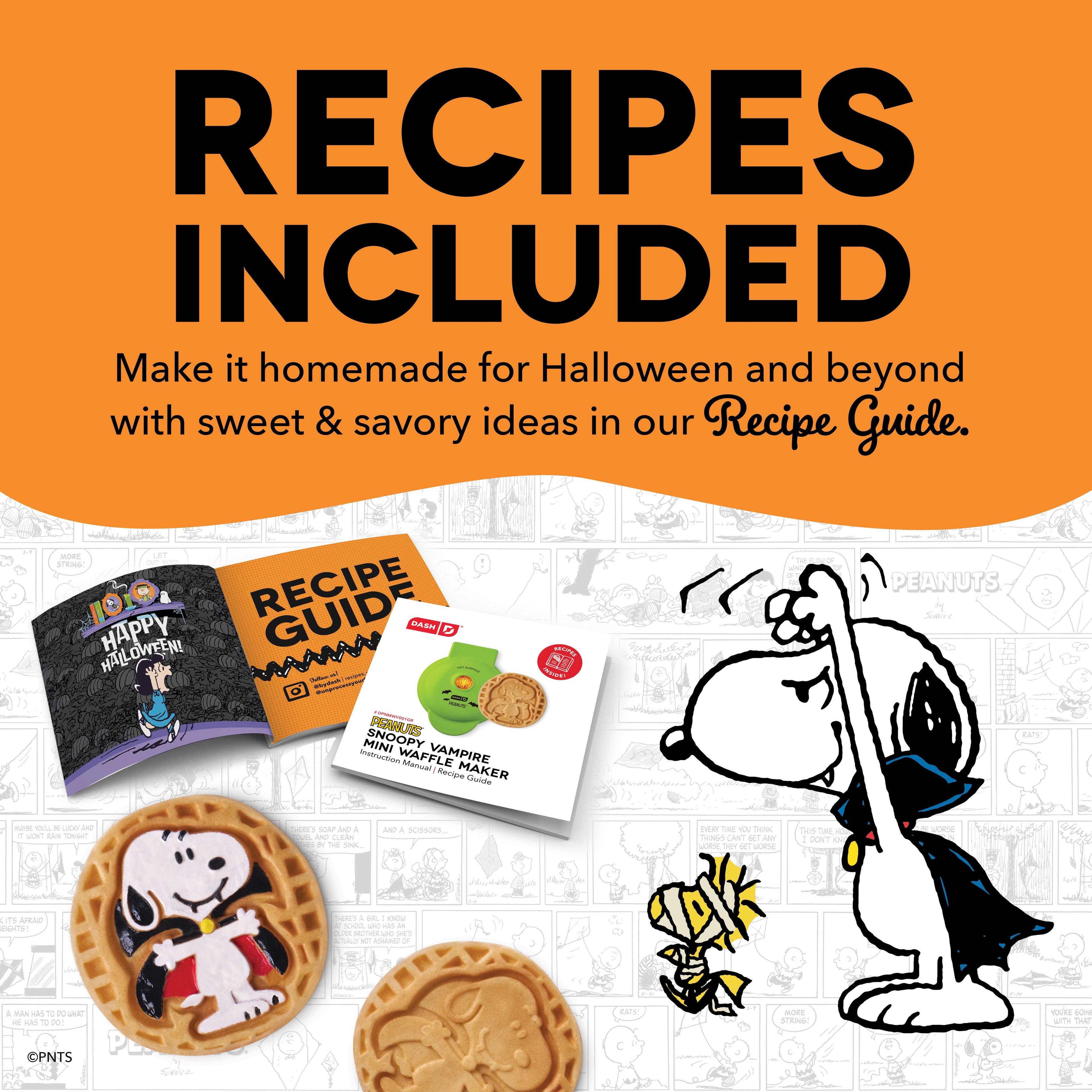 Peanuts® x Dash Snoopy Vampire Mini Waffle Maker